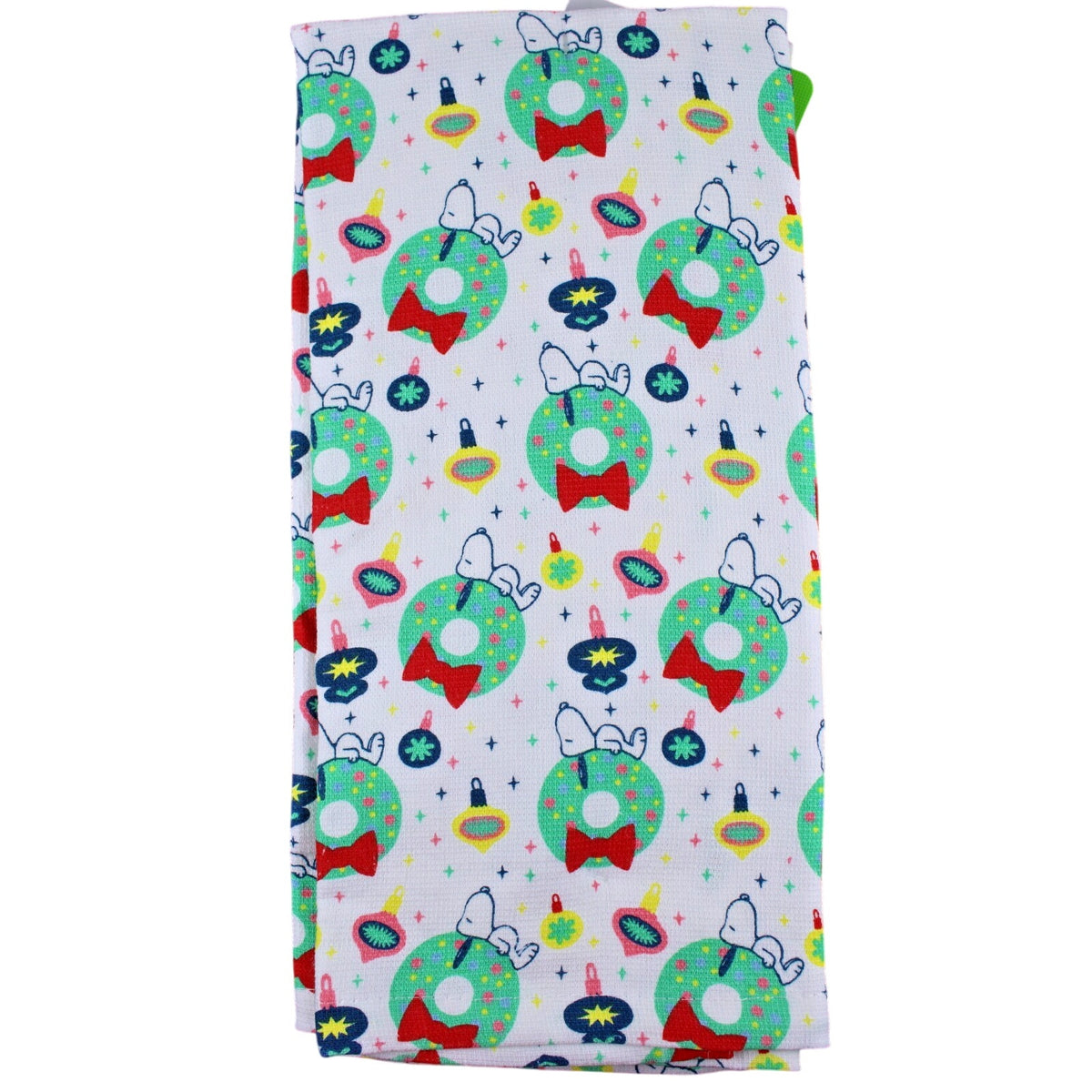 Peanuts Best Brands 2025 Snoopy Wreaths Christmas Kitchen Towel Set 18x28 Cotton