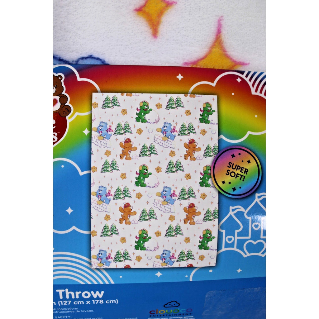Care Bears Soft Throw Blanket Snowball Fight 50” X 70”