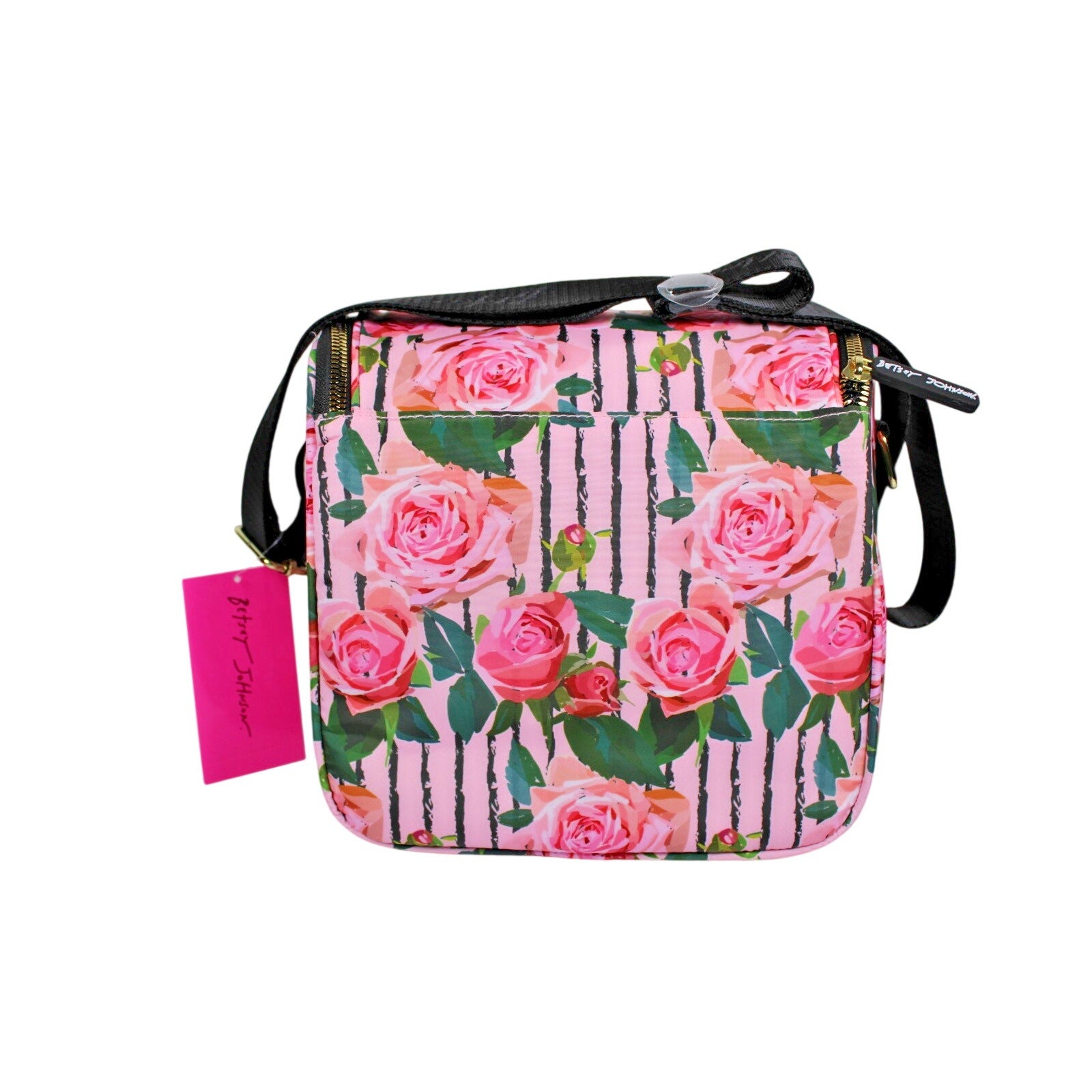 Betsey Johnson Rose Isolated Cube Lunch Tote Medium.