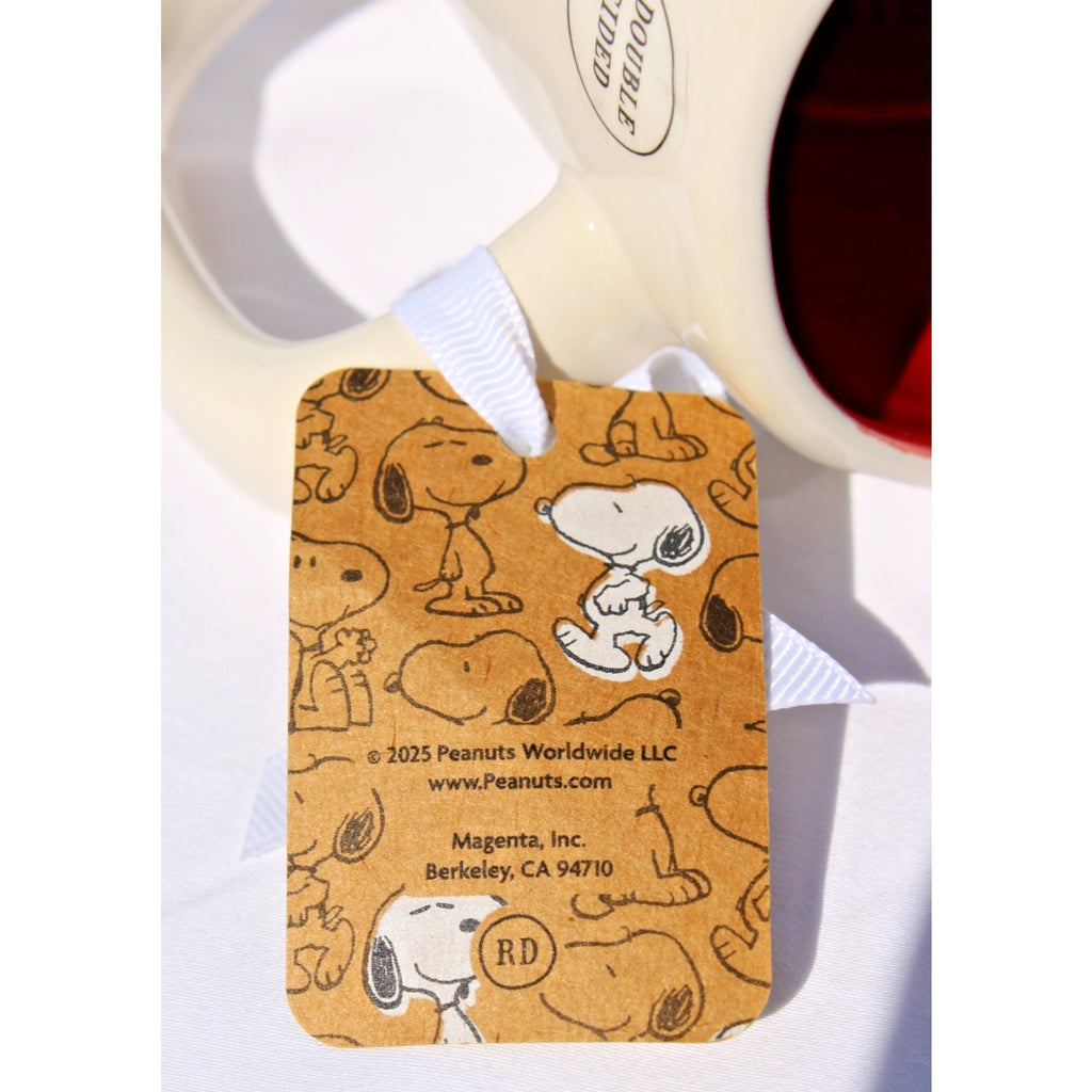 Rae Dunn Peanuts Snoopy & Woodstock Football "FUMBLE" Double Sided Coffee Mug