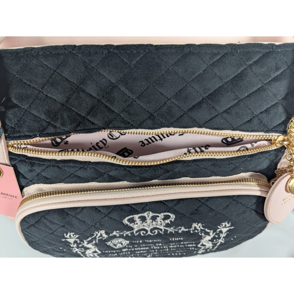 Juicy Couture Juicy Tale Weekender Tote Bag Black Pink Quilted Bow Bag Y2K NWT