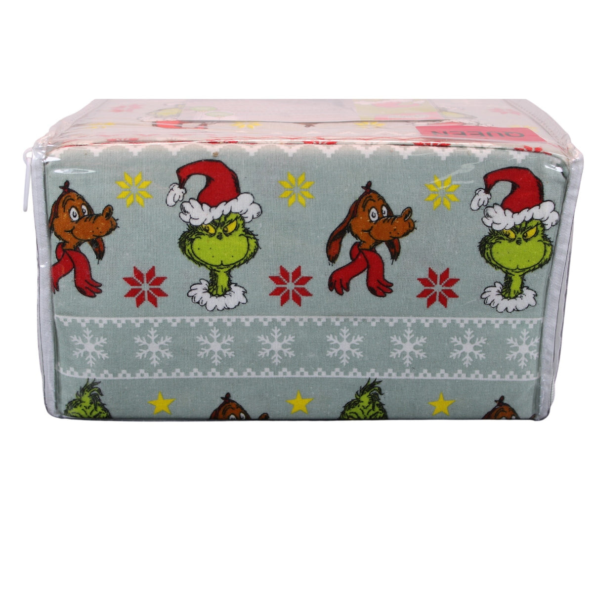 Dr. Seuss Grinch & Max Queen 4-Piece Flannel Sheet Set