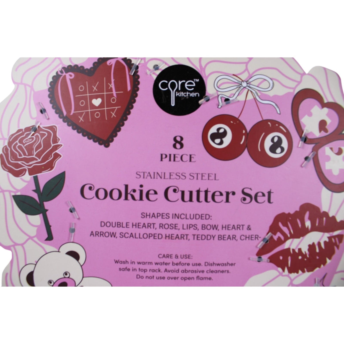 Core Kitchen Mini cookie cutter set stainless steel 8 Piece Valentine's Day