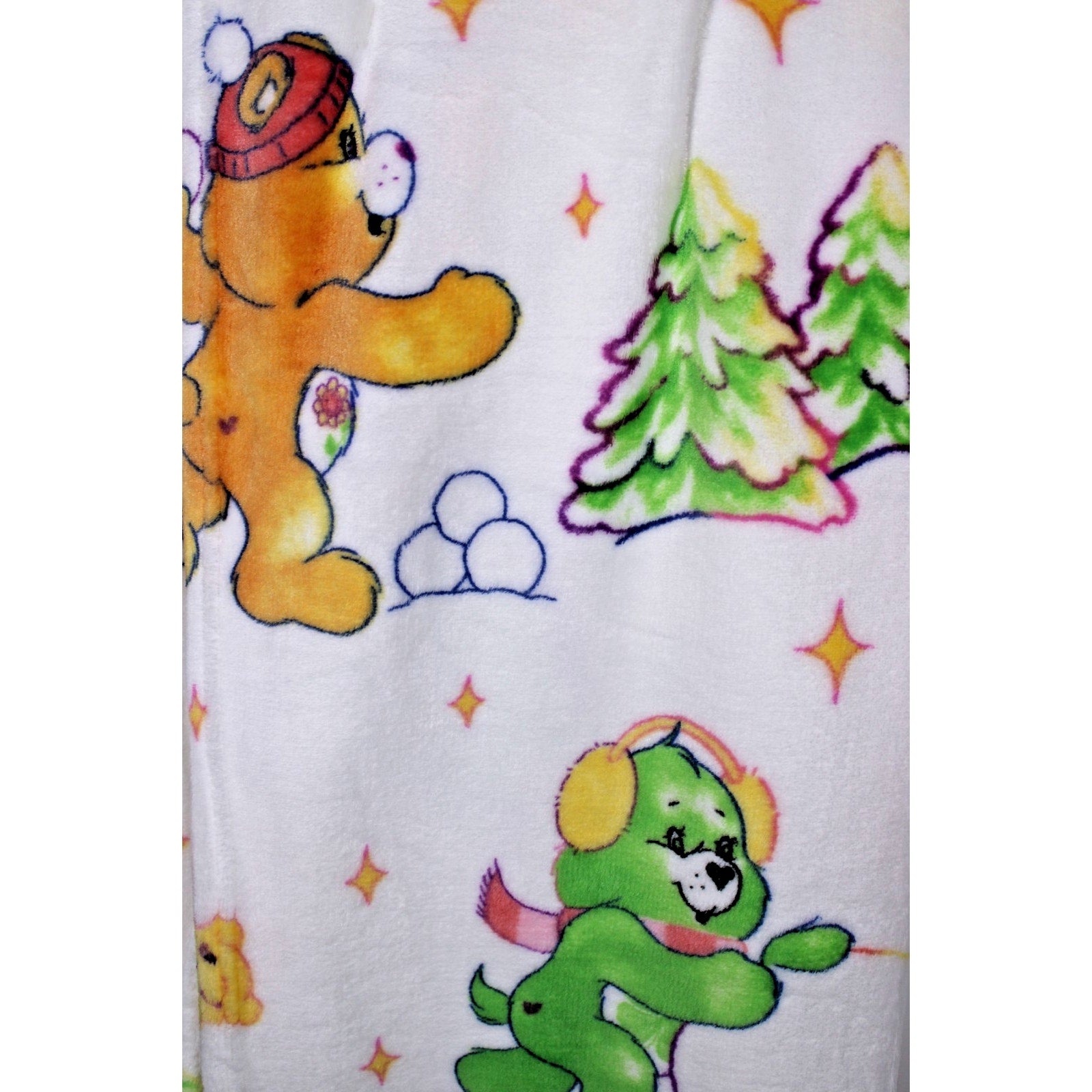 Care Bears Soft Throw Blanket Snowball Fight 50” X 70”
