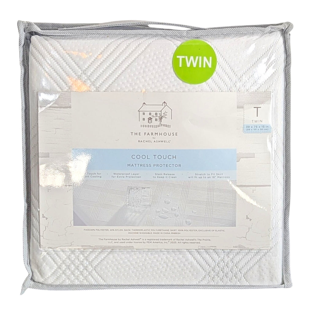 The Farmhouse Rachel Ashwell COOL TOUCH Mattress Protector - Instant Cool, TWIN