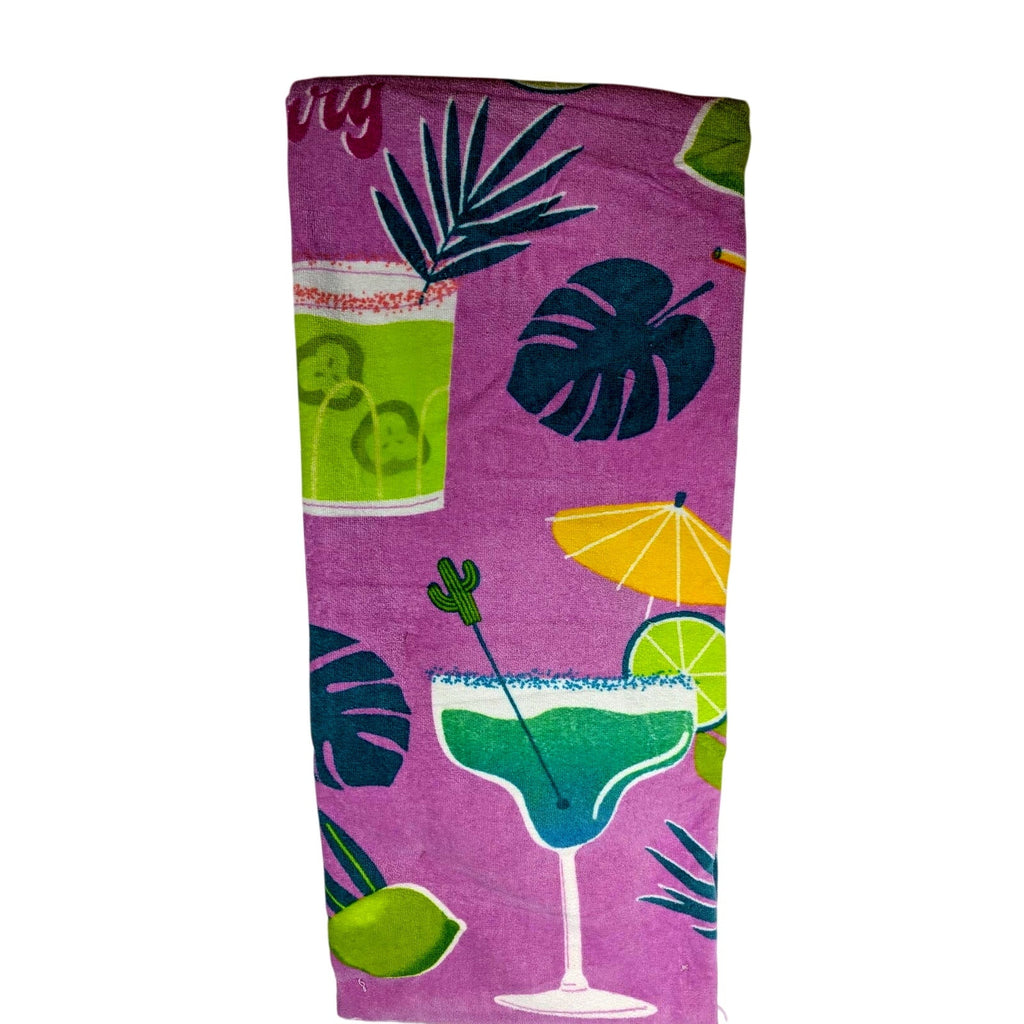 Sand & Surf Beach Towel 36" x 68" Mixed drinks print, Tequila, Triple Sec, 100% Cotton