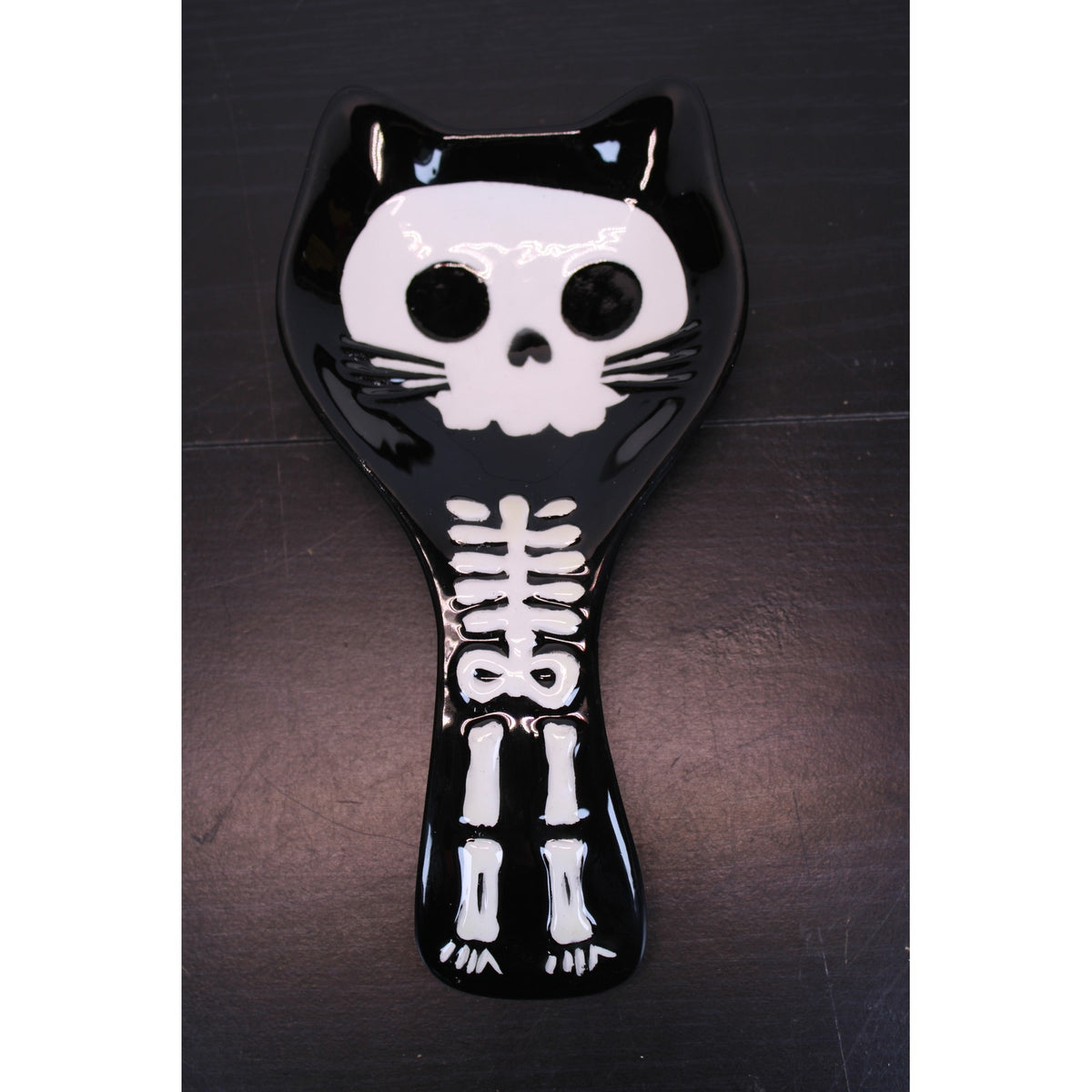 Jack O' Lantern Lane Halloween Skeleton Cat Spoon Rest 5"X10"  - NEW