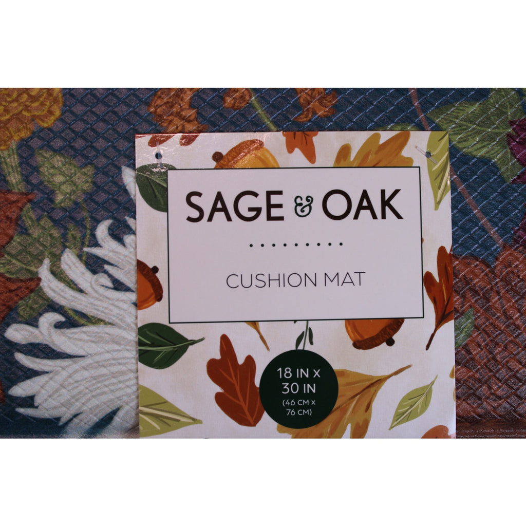Sage & Oak Happy Fall Kitchen Cushion Mat 18x30, Pumpkin, Flowers - New