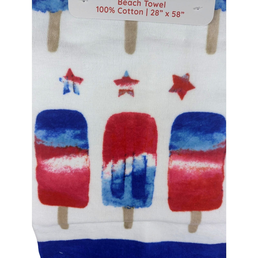 Kassafina Kids Beach Towel 28"x58",  Ice Cream and Stars