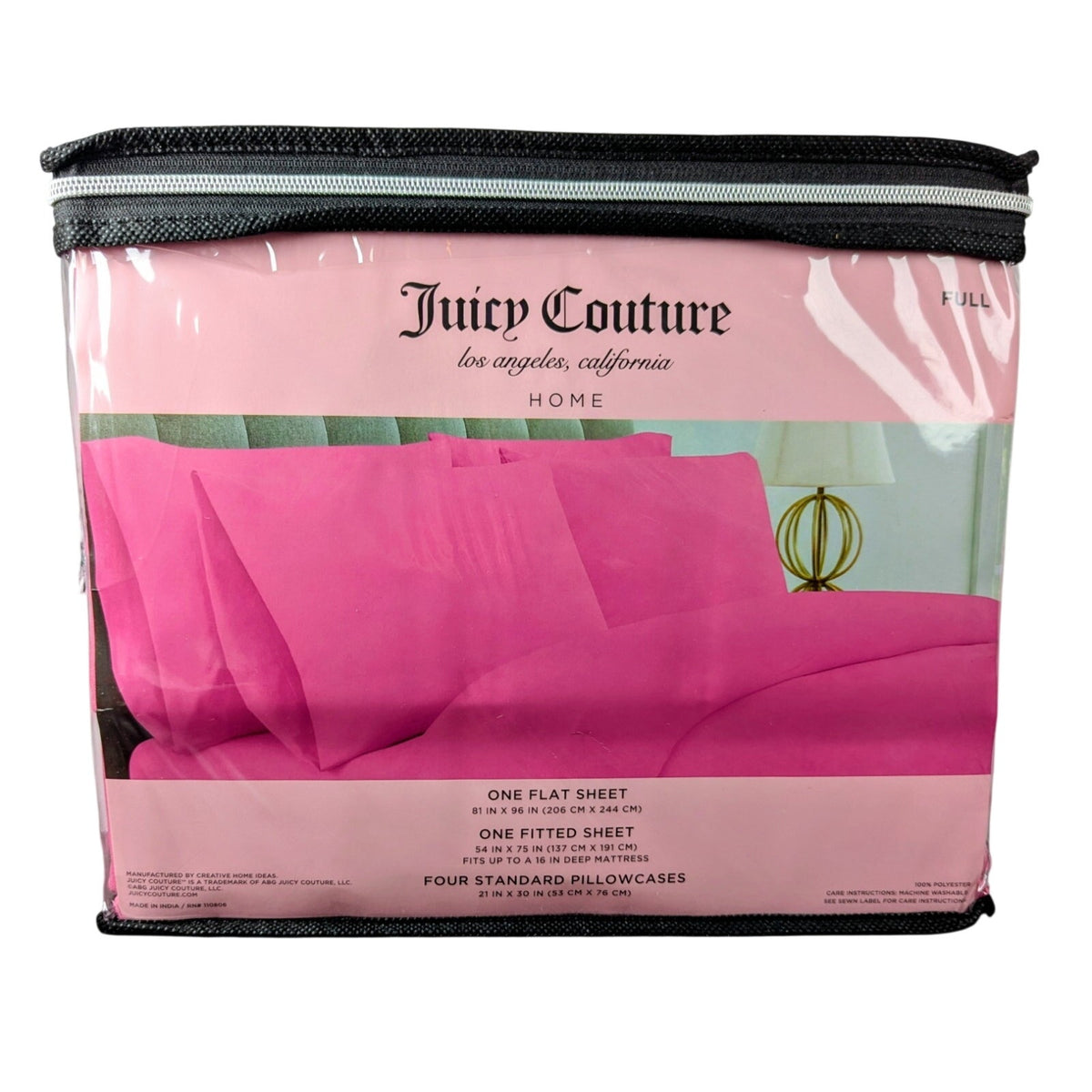 Juicy Couture Hot Pink Full Sheet Set 6pc Fun Décor Unique Romantic
