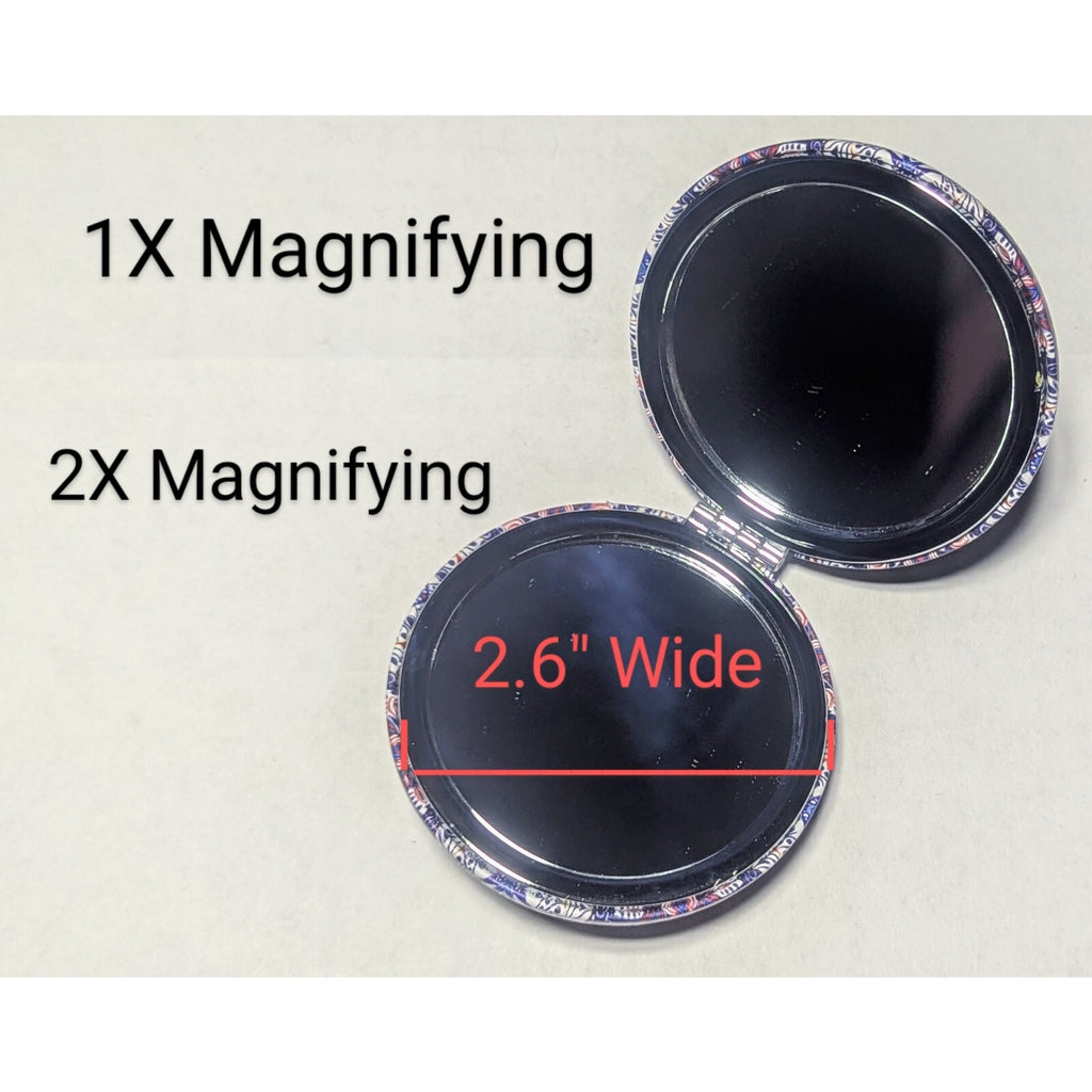 Pocket Mirror for Women Small Travel Mirror Magnifying Mandala Designs Flowers