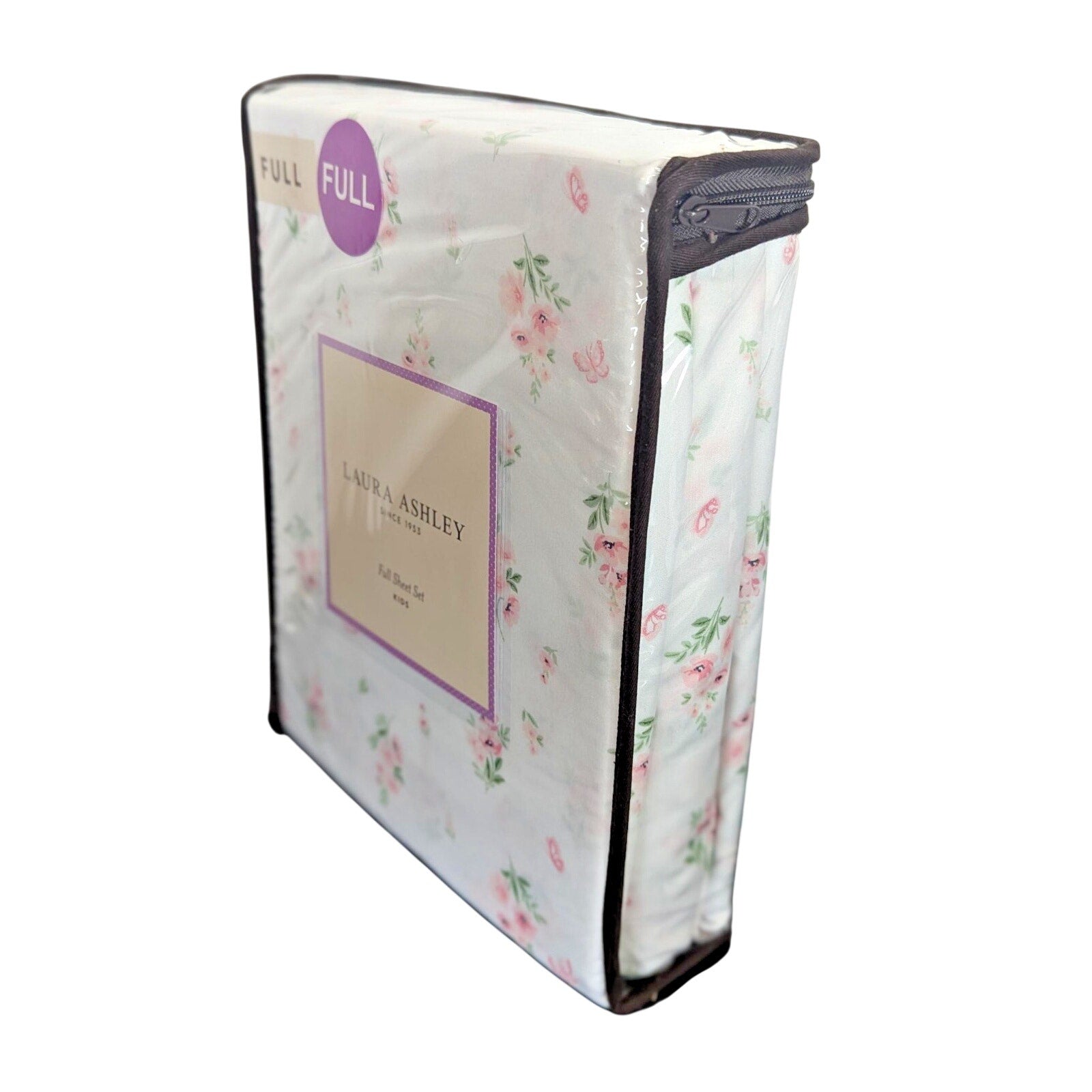 Laura Ashley Spring Flowers Butterflies 3-pc FULL Sheet Set - New