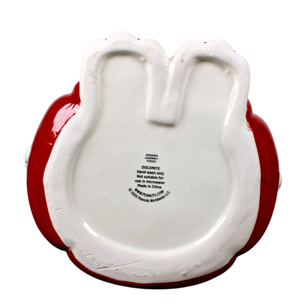 NEW Peanuts Snoopy Red Puffer Jacket Woodstock Cookie Jar Canister Christmas