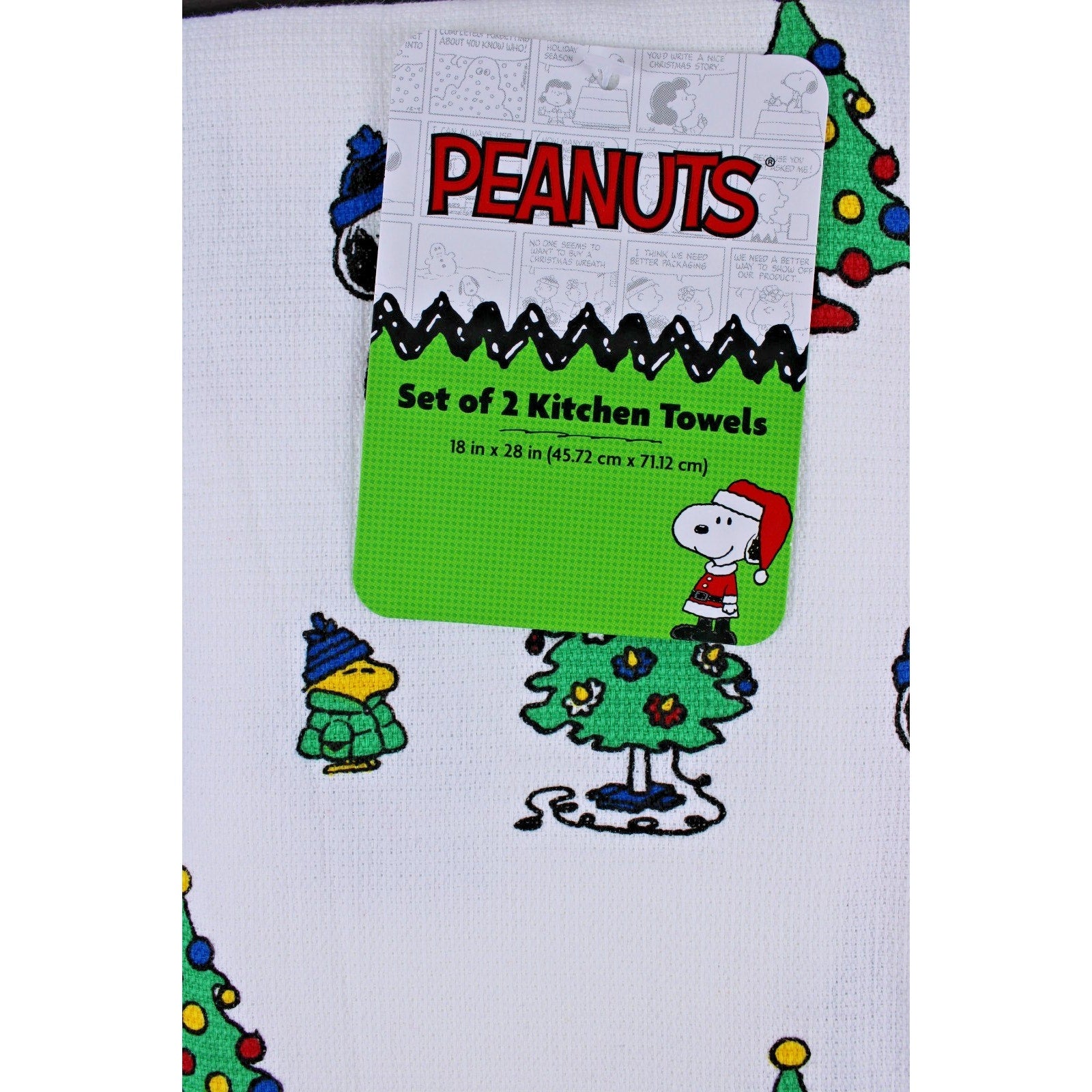 Peanuts New Best Brands 2025 Snoopy Christmas Kitchen Towel Set 18x28 In Cotton