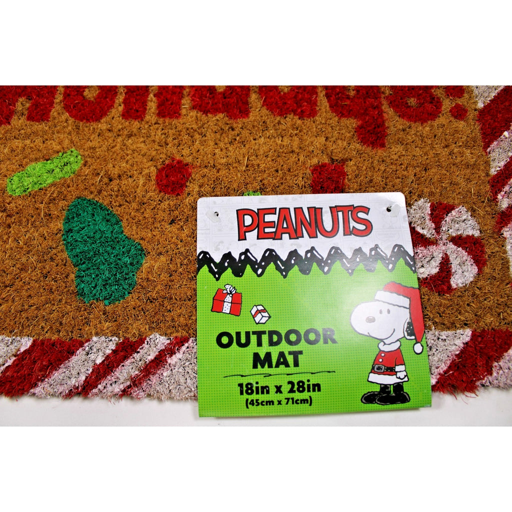 Peanuts Snoopy Woodstock Happy Holidays Christmas Outdoor Coir Door Mat 18 X 28”