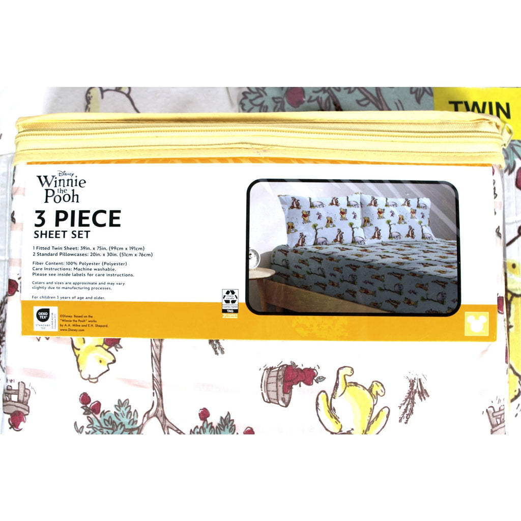 Winnie The Pooh 5 Piece, TWIN Comforter 64x86, 1 Sham 20x26 & 3 Piece Sheet Set