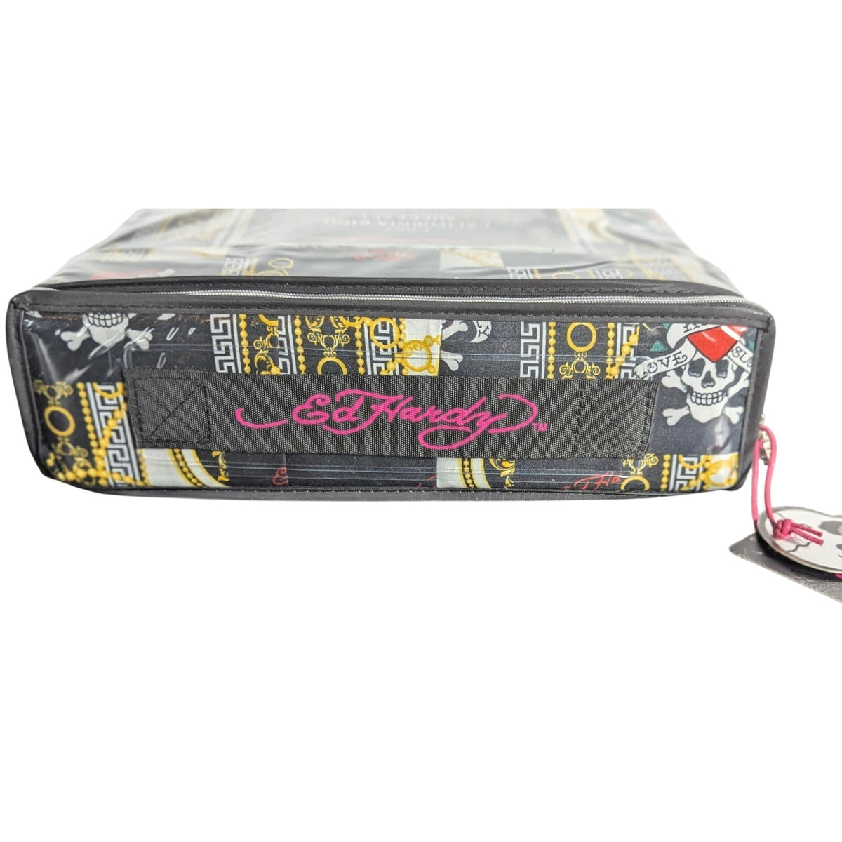 Ed Hardy Black 6 pc Cal King Sheet Set Hearts, Skulls, Roses, w/4 Pillowcases