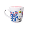 Peanuts Snoopy & Woodstock Floral White & Pink, 20 oz. Coffee Mug New