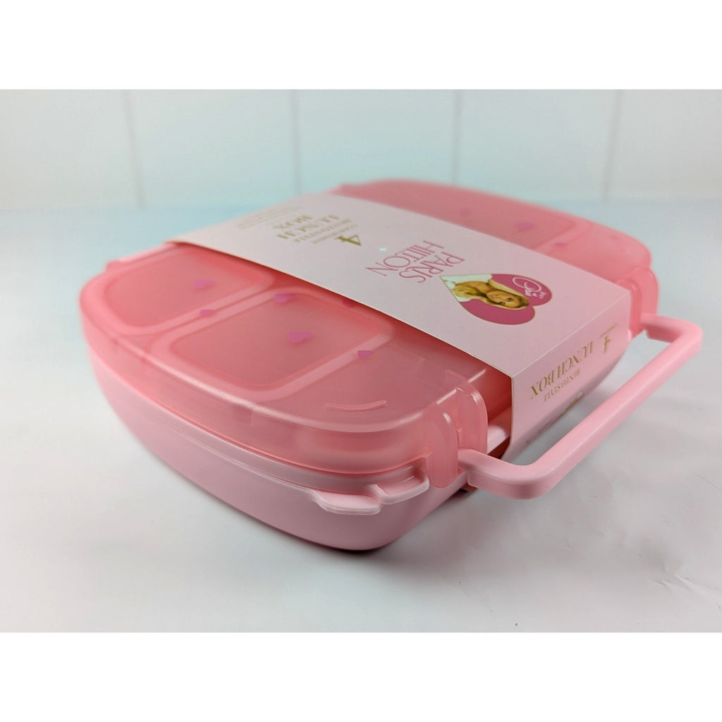 Paris Hilton Bento Style Box 4 Compartment Lunch Box Pink Hearts NEW