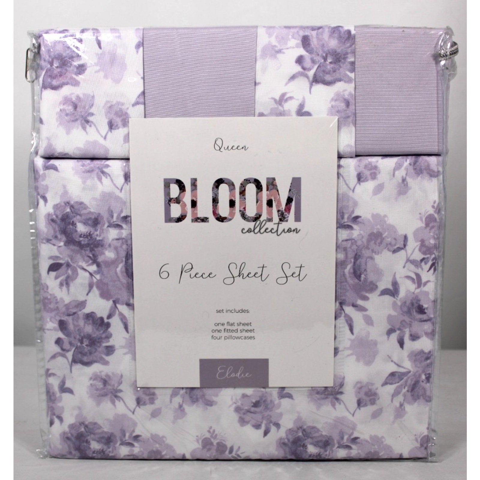 Bloom Collection 6 Pc Queen Sheet Set Purple Floral