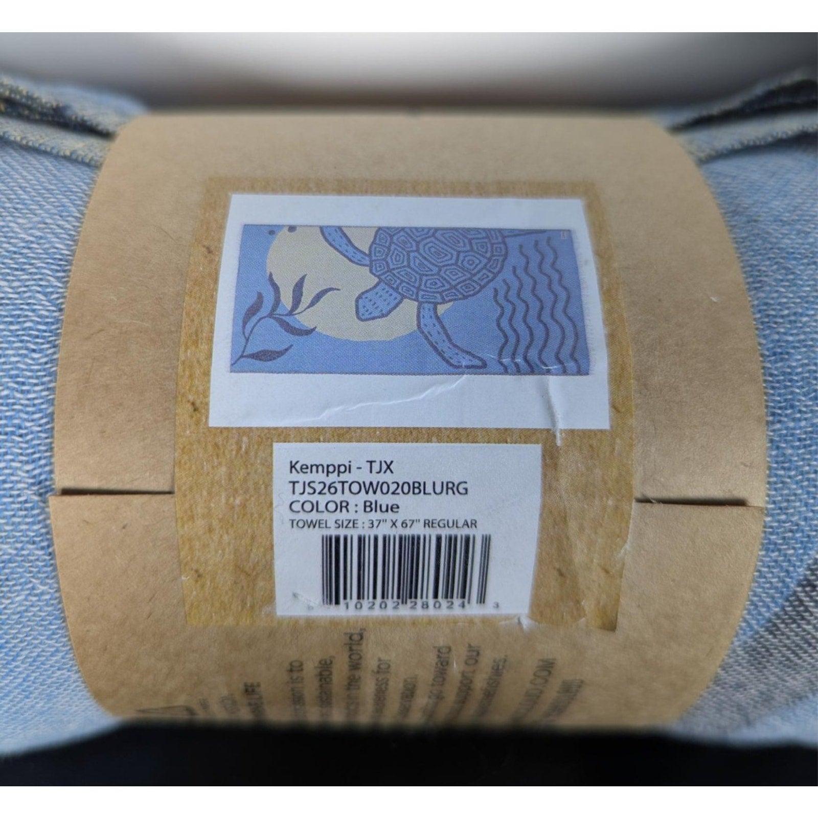 Sand Cloud Beach Towel Turtle, Blue - 100% Turkish Organic Cotton - NEW