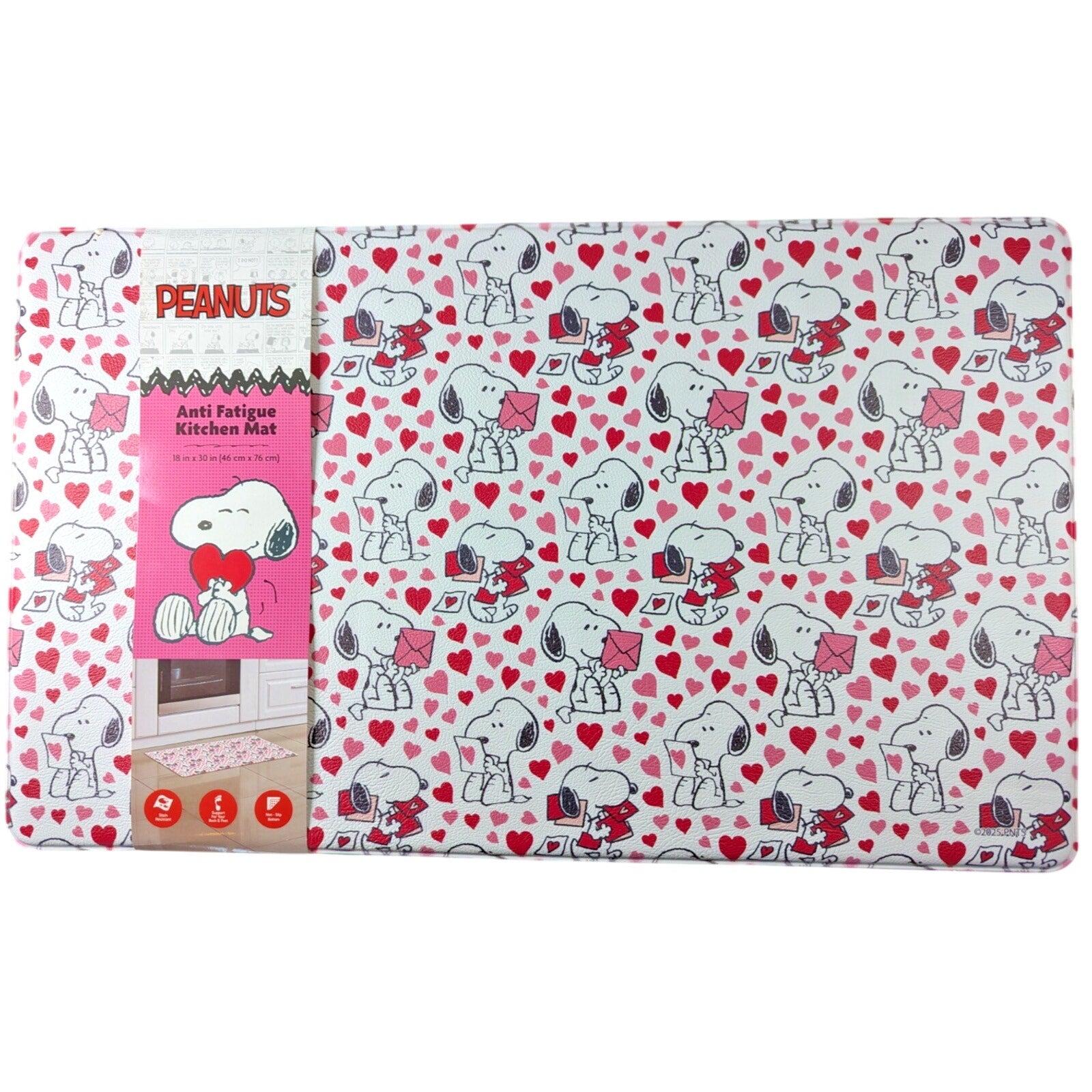 PEANUTS Snoopy Anti-Fatigue Valentine's Day Kitchen Mat 18” X 30” NEW
