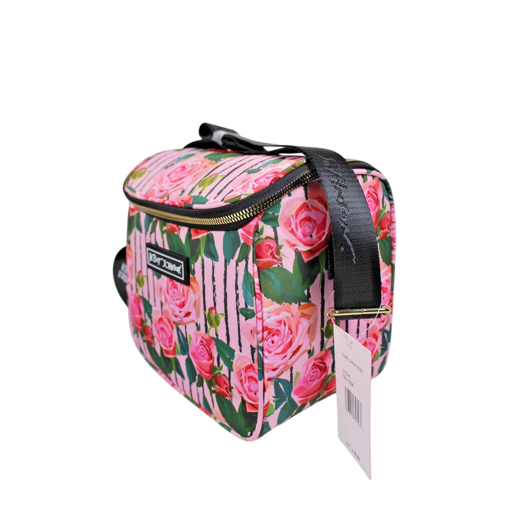 Betsey Johnson Rose Isolated Cube Lunch Tote Medium.