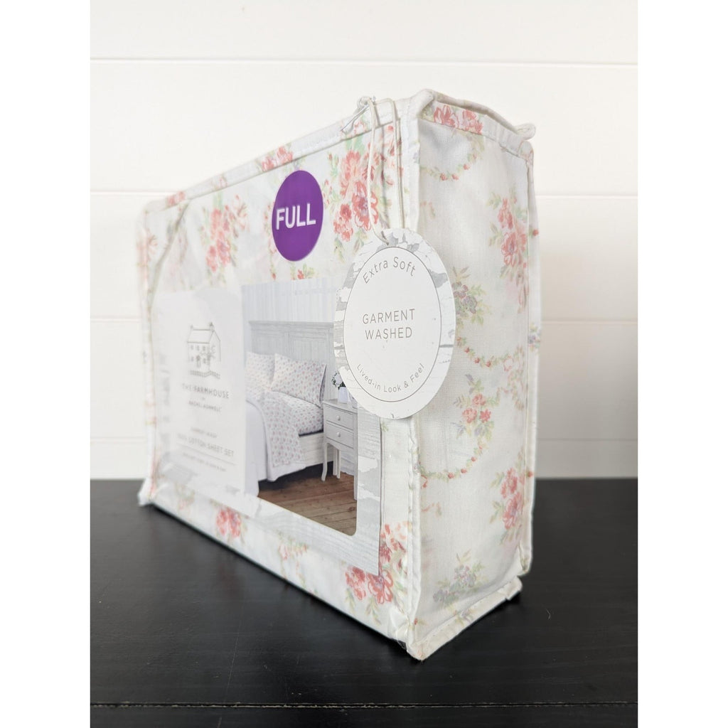 The Farmhouse Rachel Ashwell 100% Cotton Floral FULL Sheets NEW