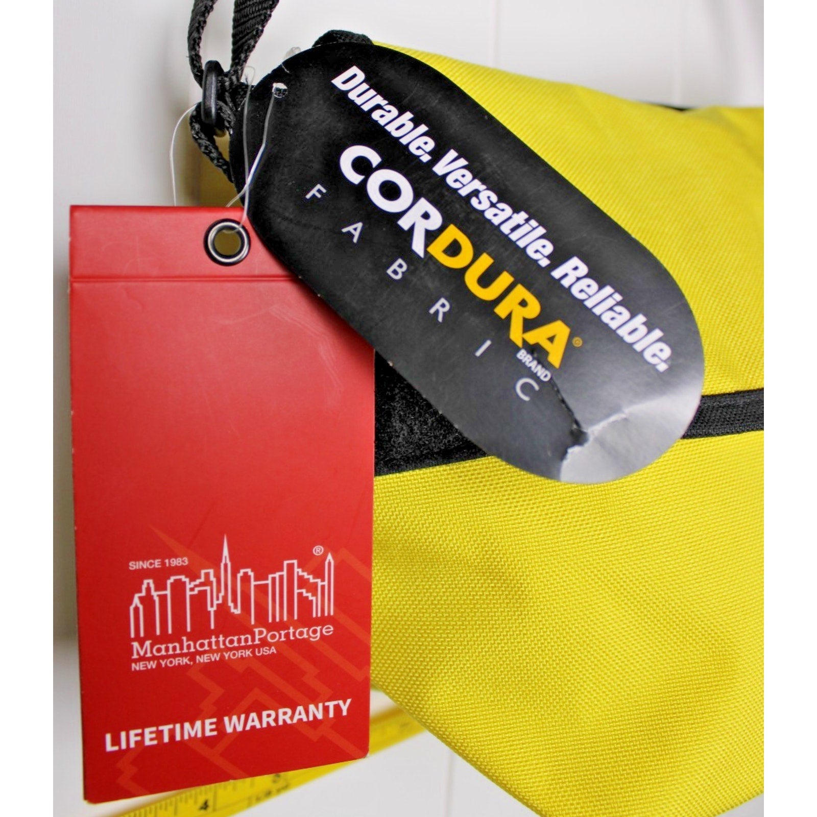 Manhattan Portage Messenger Bag Hook-and-Loop Closure Zip Pocket YELLOW