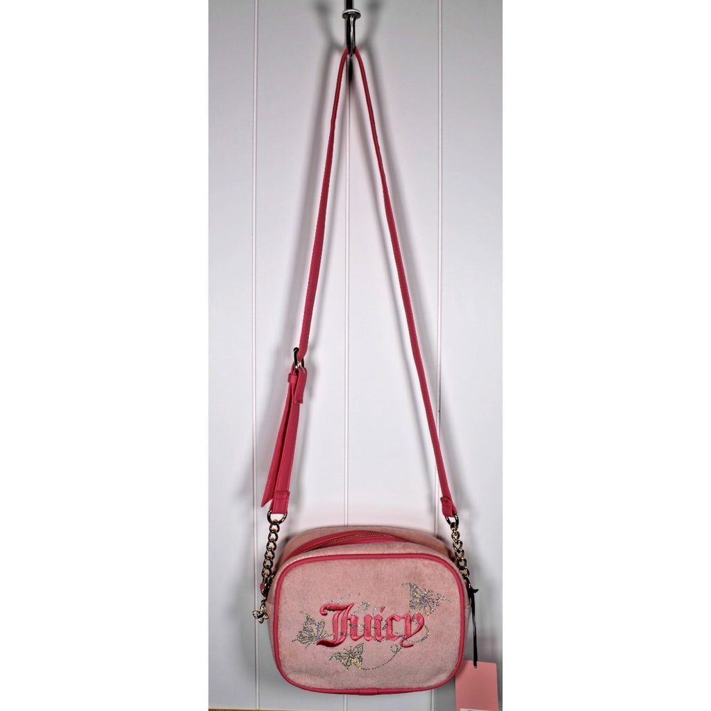 Juicy Couture Wingin It Crossbody Camera Bag Butterfly Design Pink Diamond NEW