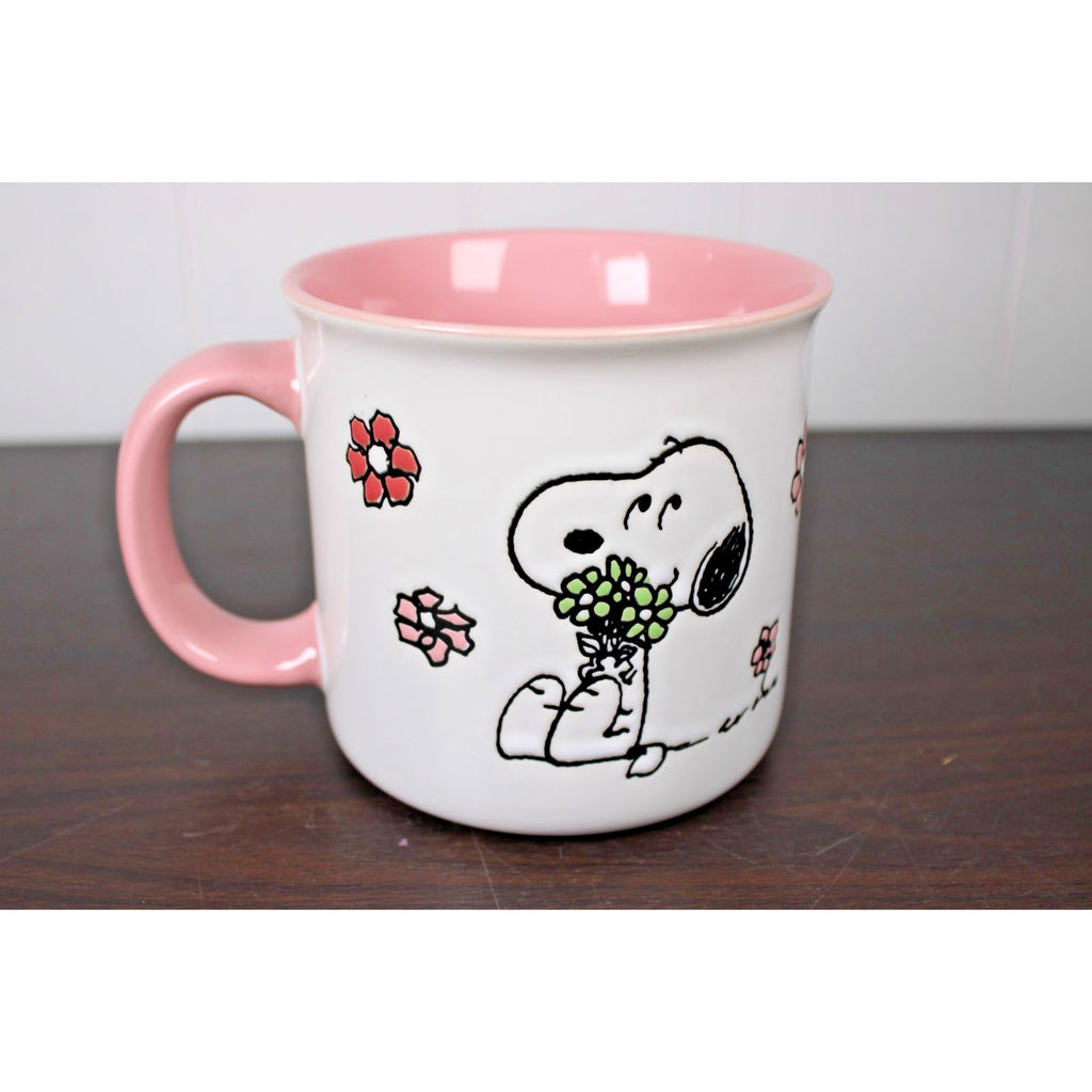 Peanuts Snoopy & Flowers Jumbo 21 oz Coffee Mug, Soup Mug, Hot or Cold Beverages