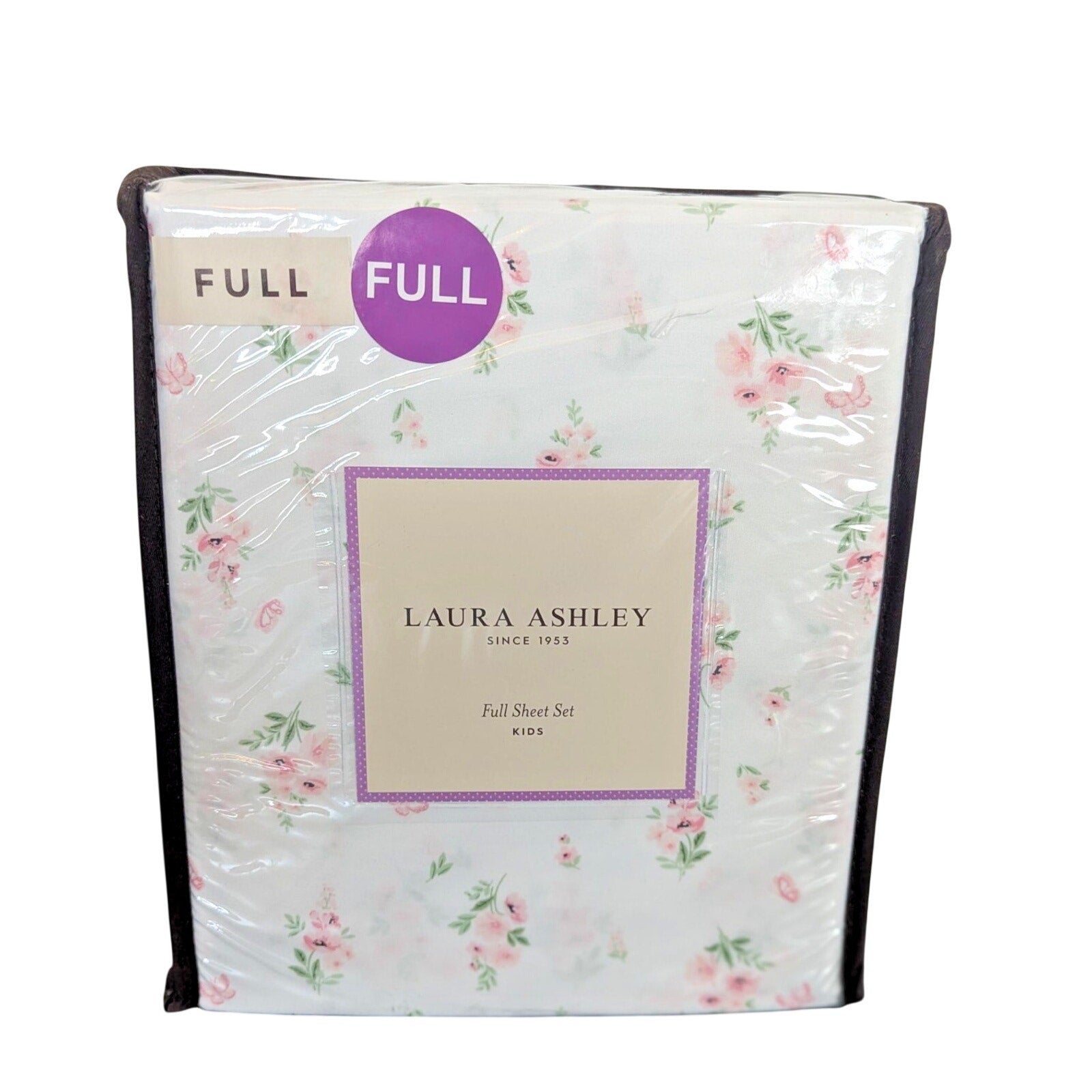 Laura Ashley Spring Flowers Butterflies 3-pc FULL Sheet Set - New