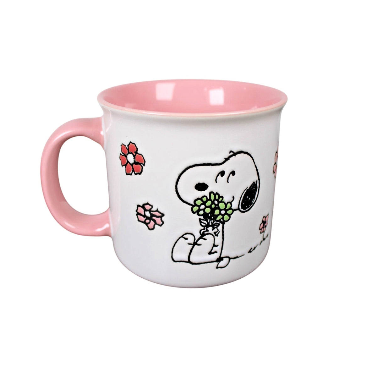 Peanuts Snoopy & Flowers Jumbo 21 oz Coffee Mug, Soup Mug, Hot or Cold Beverages