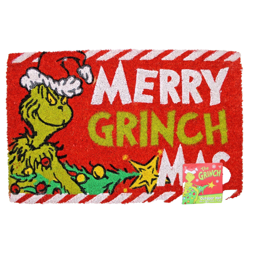 Grinch "Merry Grinchmas" Mat Door Rug Outdoor Coir 18"x28" Christmas Tree