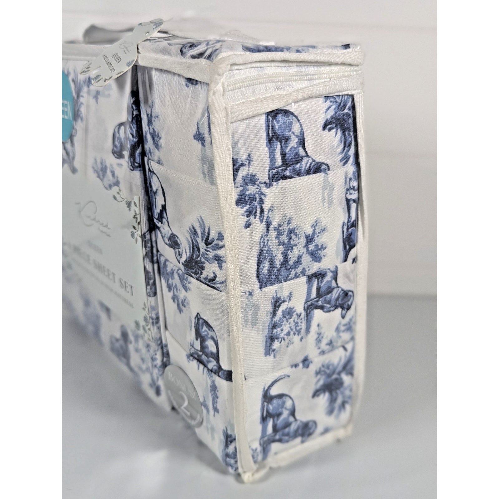 KINDRED HOME 6 pc Dogs, Floral design Queen Sheet Set 2 EX Pillowcases