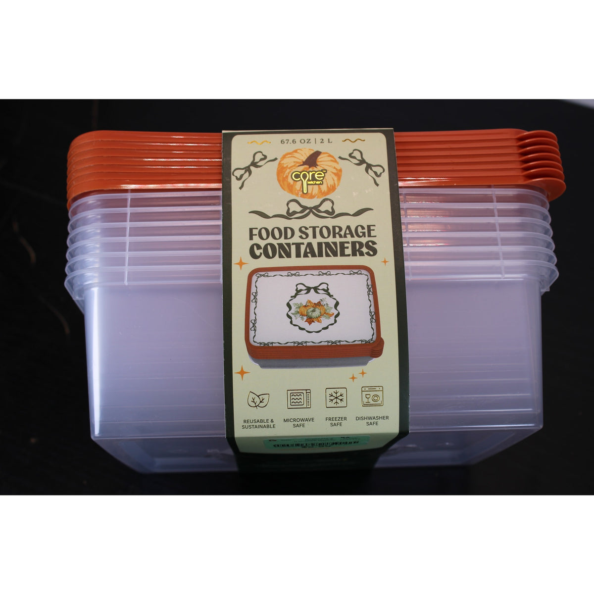 Core Kitchen 14-Piece Fall Pumpkin Food Storage Set 67.6 oz / 2 L