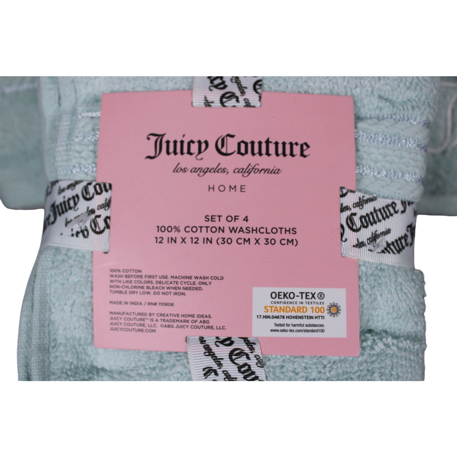 Juicy Couture MINT Bath Towel Set 8 Pieces, 2 Bath Towels, 2 Hand, 4 Wash Cloths
