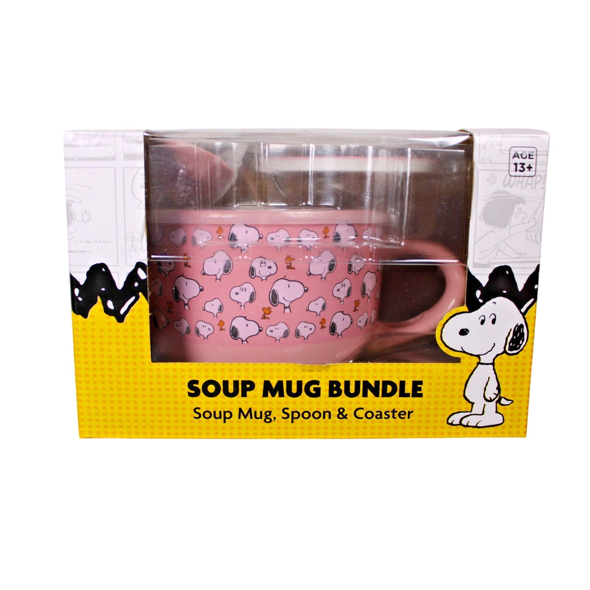 Peanuts Snoopy Soup Mug Bundle 24floz, Coaster, Spoon & Soup Mug