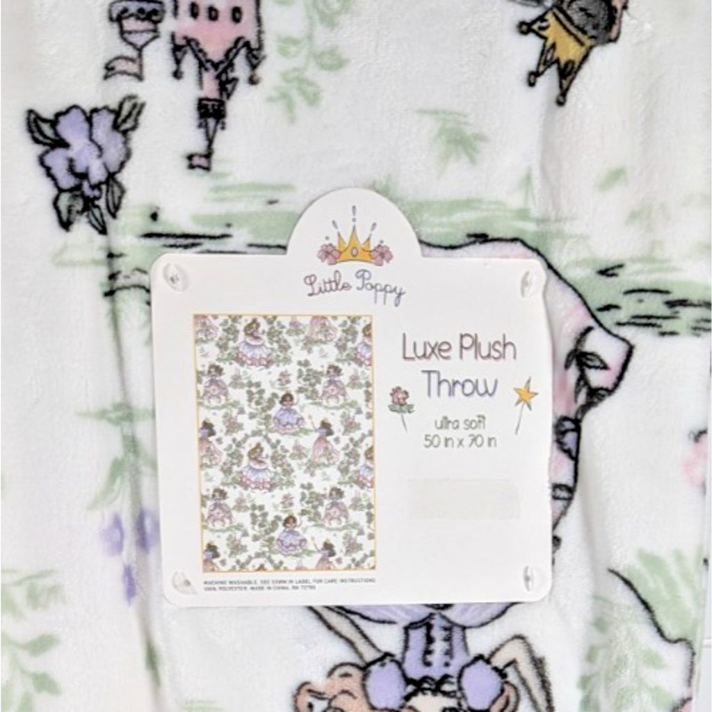Little Poppy Luxe Plush Throw 50"x70" Princess, Castle, Floral Ultra Soft, NEW