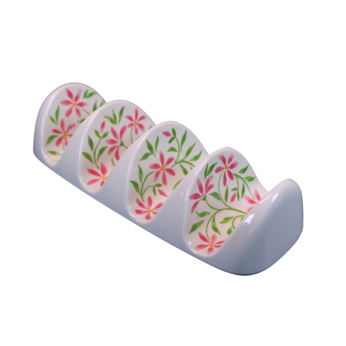 5pc. Melamine Serving Set Floral Tortilla Warmer, Taco Holder, Dip/Chip Tray NEW