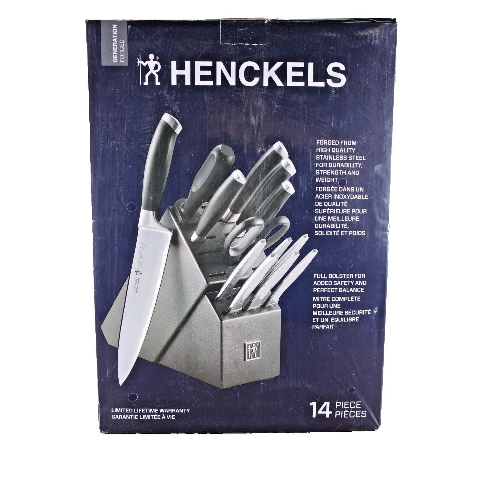 HENCKELS Forged Generation 14 Piece Stainless Knife Block Set. Home Chefs & Pros