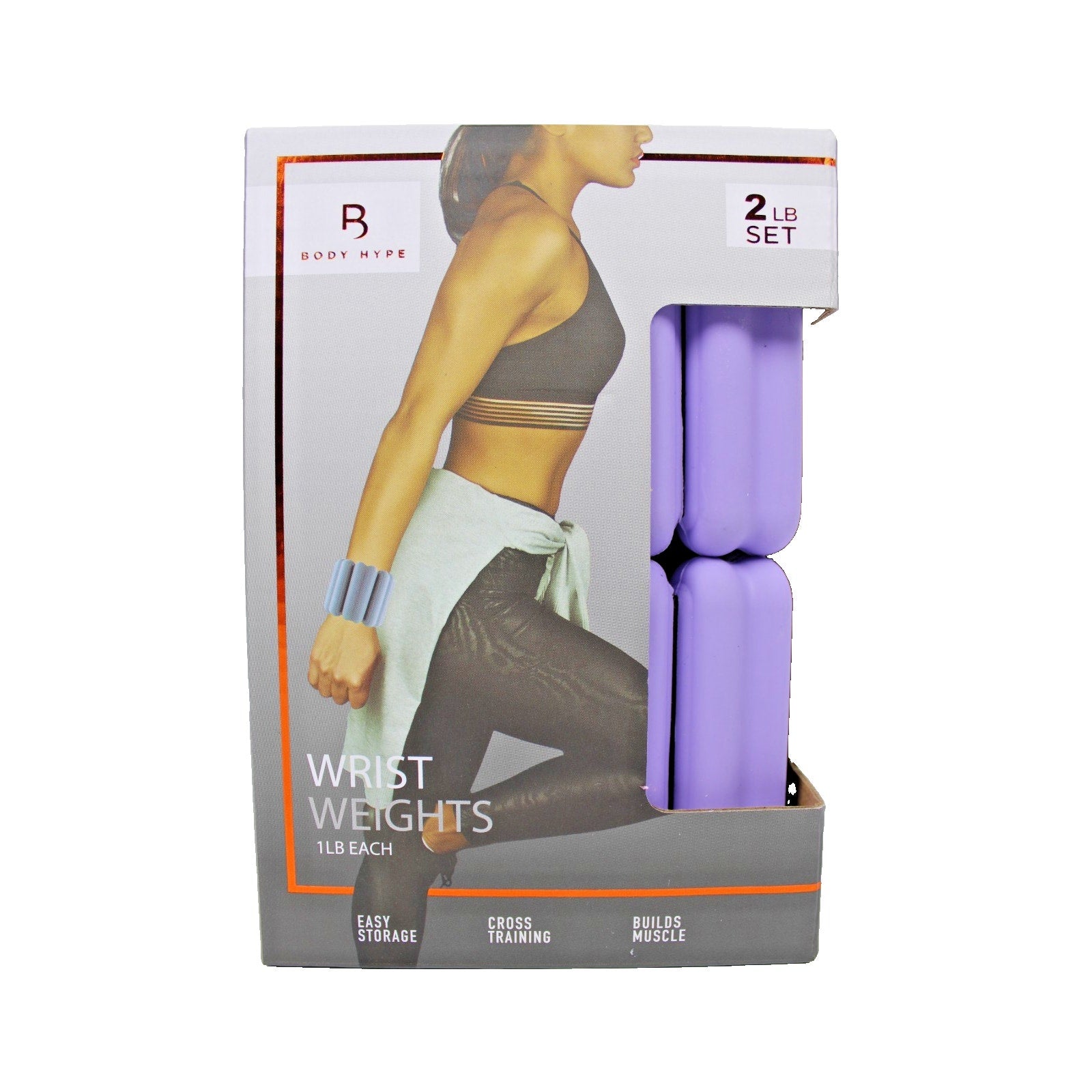 BODY HYPE Wrist Weights Adjustable 2lbs Set Comfortable 1lb Each Fitness PURPLE