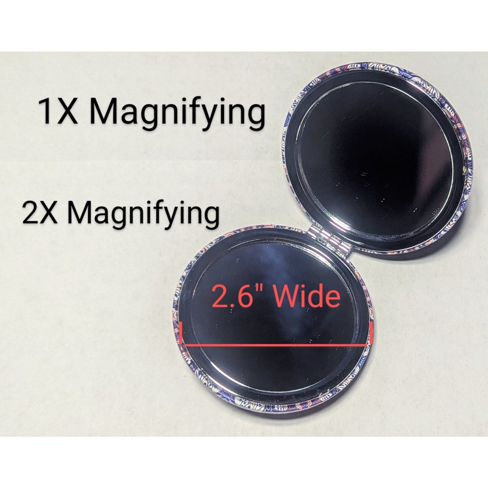 Pocket Mirror for Women Small Travel Mirror Magnifying Mandala Designs Flowers