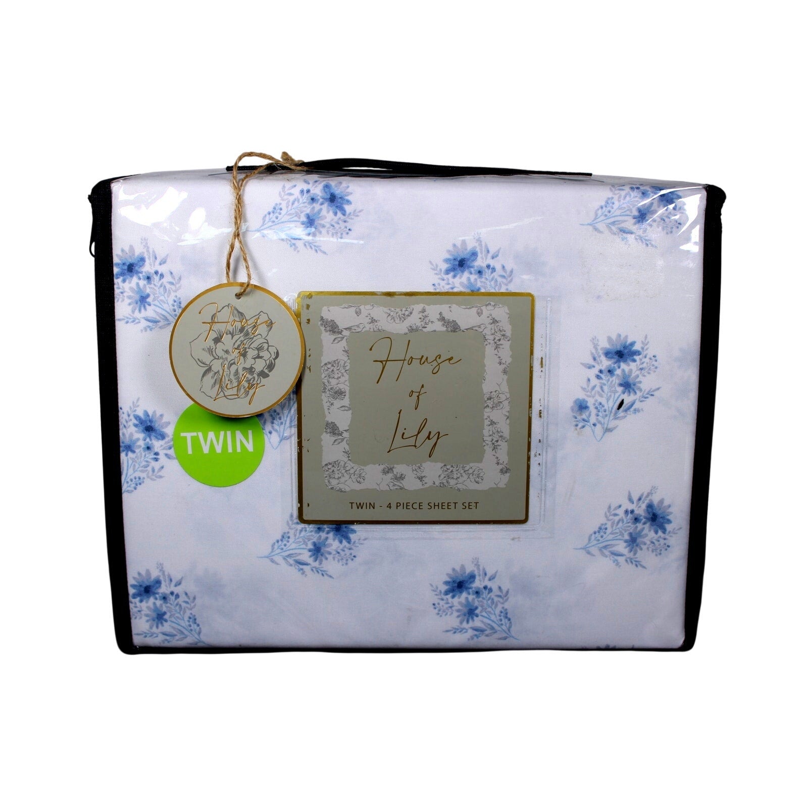 House Of Lily ~ Twin 4 Pc. Sheet Set - Purple Flowers 100% Polyester