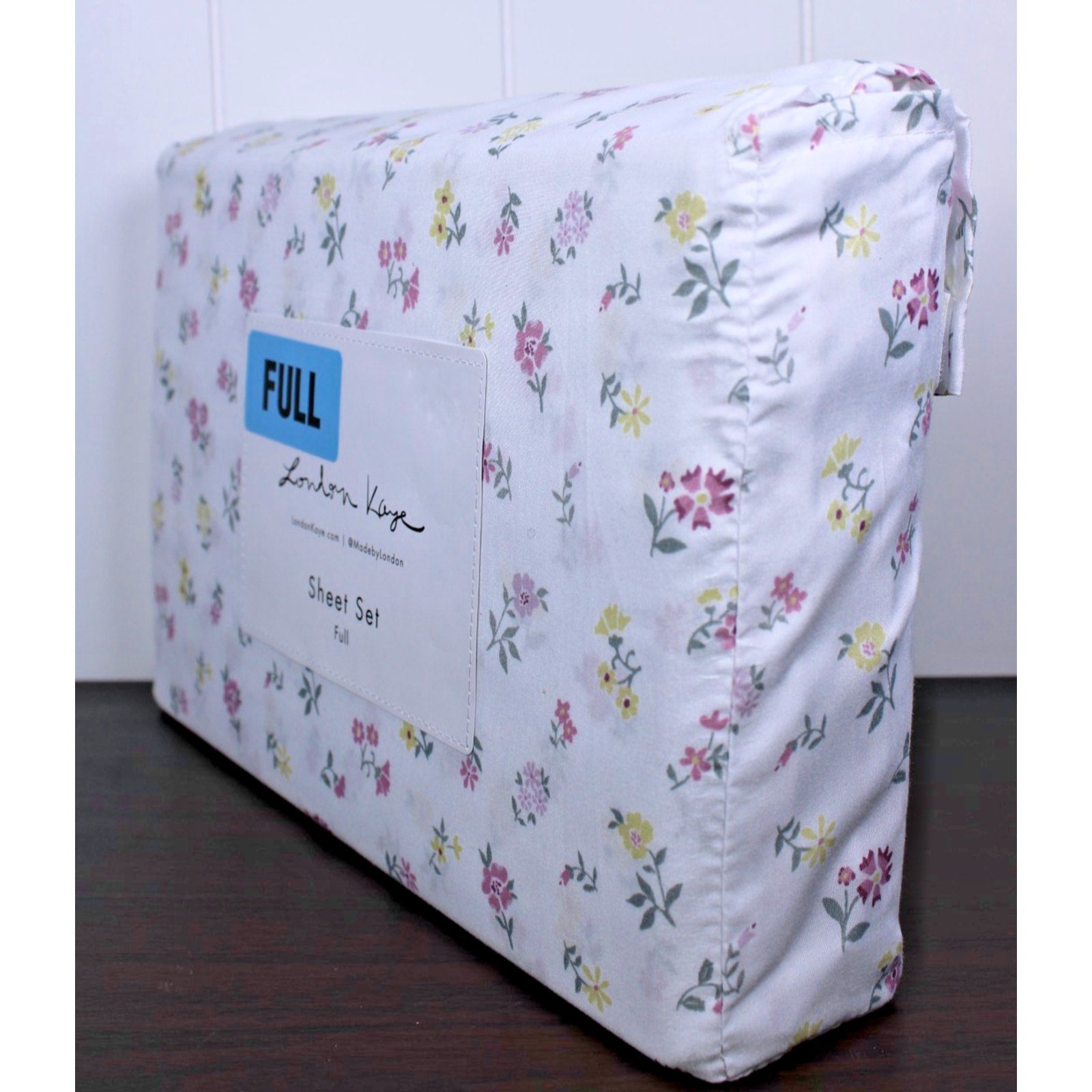 London Kaye Pink & Yellow Flower Garden Soft Brushed Full Sheet Set NEW