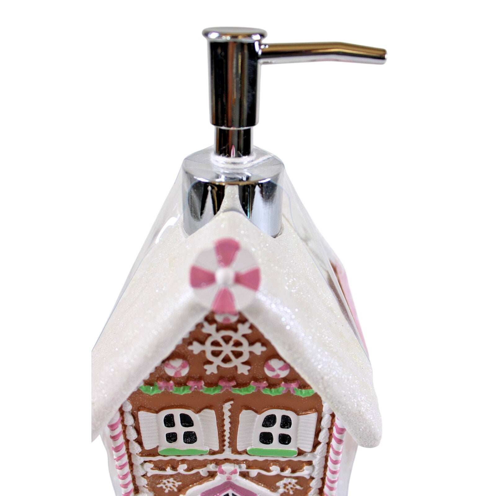 Large Glittery Gingerbread Cookie House Christmas Soap Lotion Dispenser New