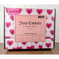 Juicy Couture Queen 6pc Sheet Set, Juicy Monogram, Rose Hearts & Pink Lines