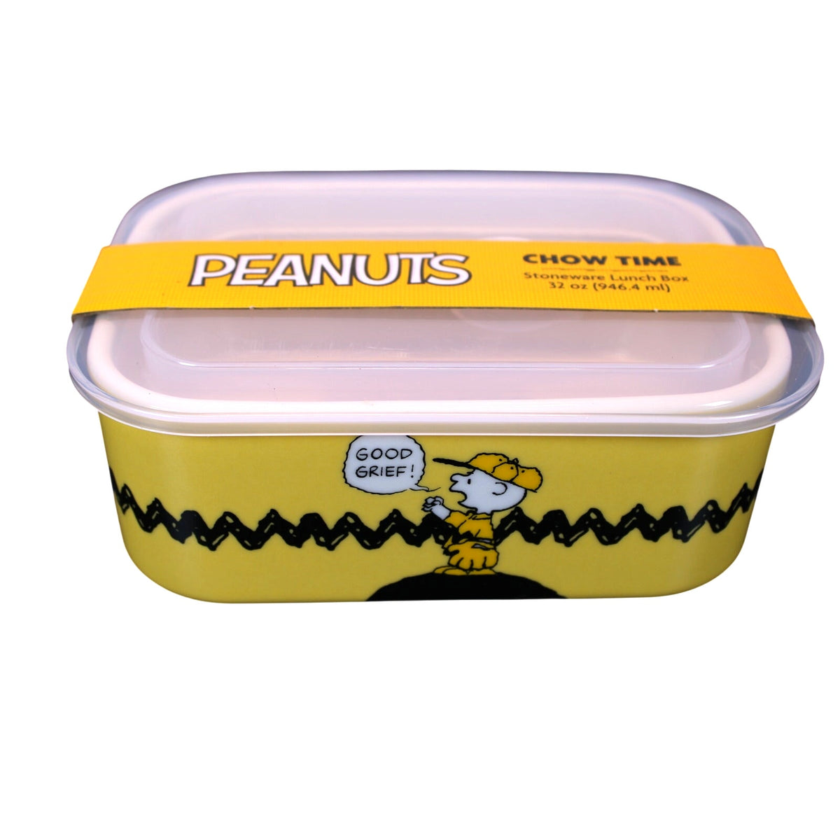 Peanuts Charlie Brown Snoopy 'Good Grief' Stoneware Lunch Box 32 oz