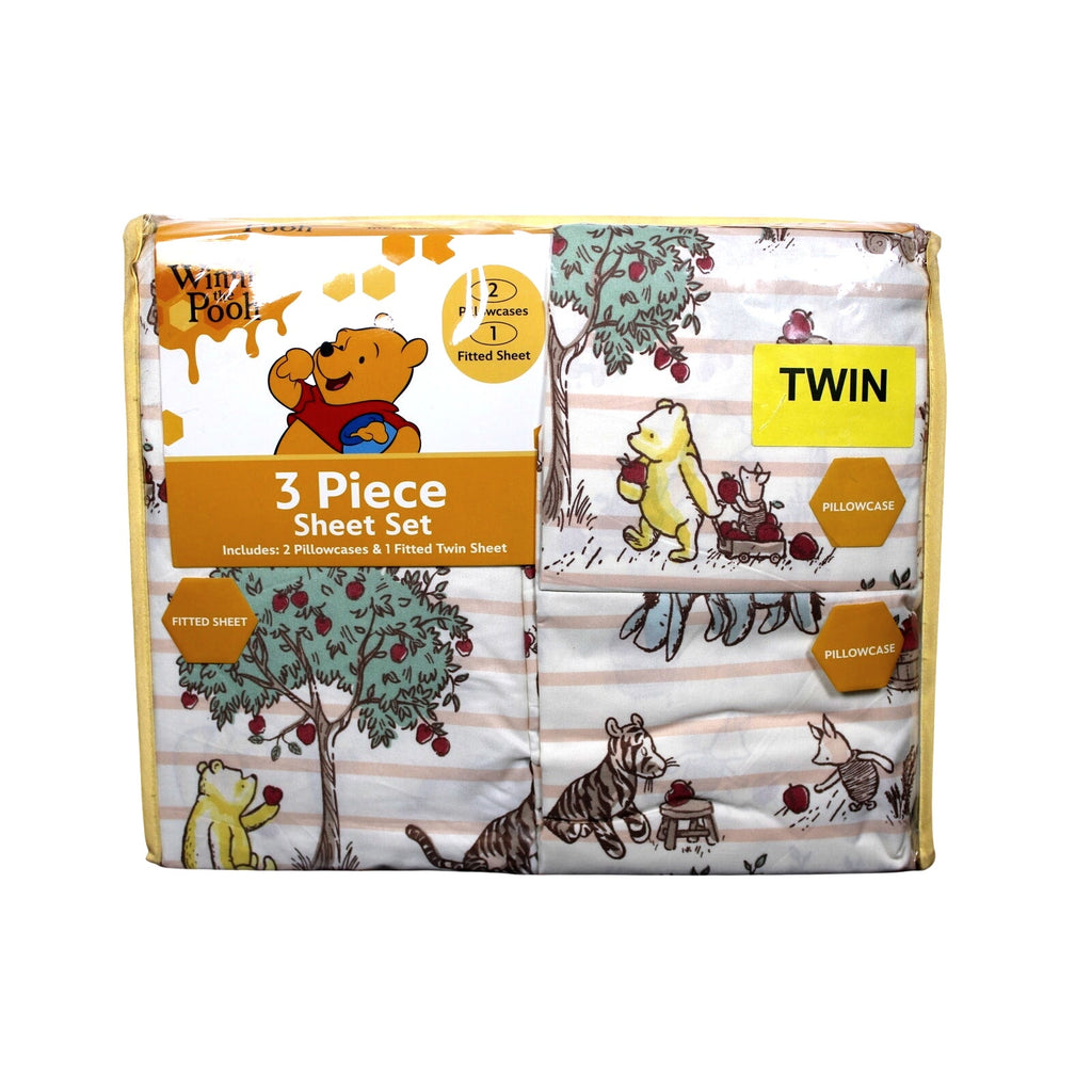 Winnie The Pooh 5 Piece, TWIN Comforter 64x86, 1 Sham 20x26 & 3 Piece Sheet Set