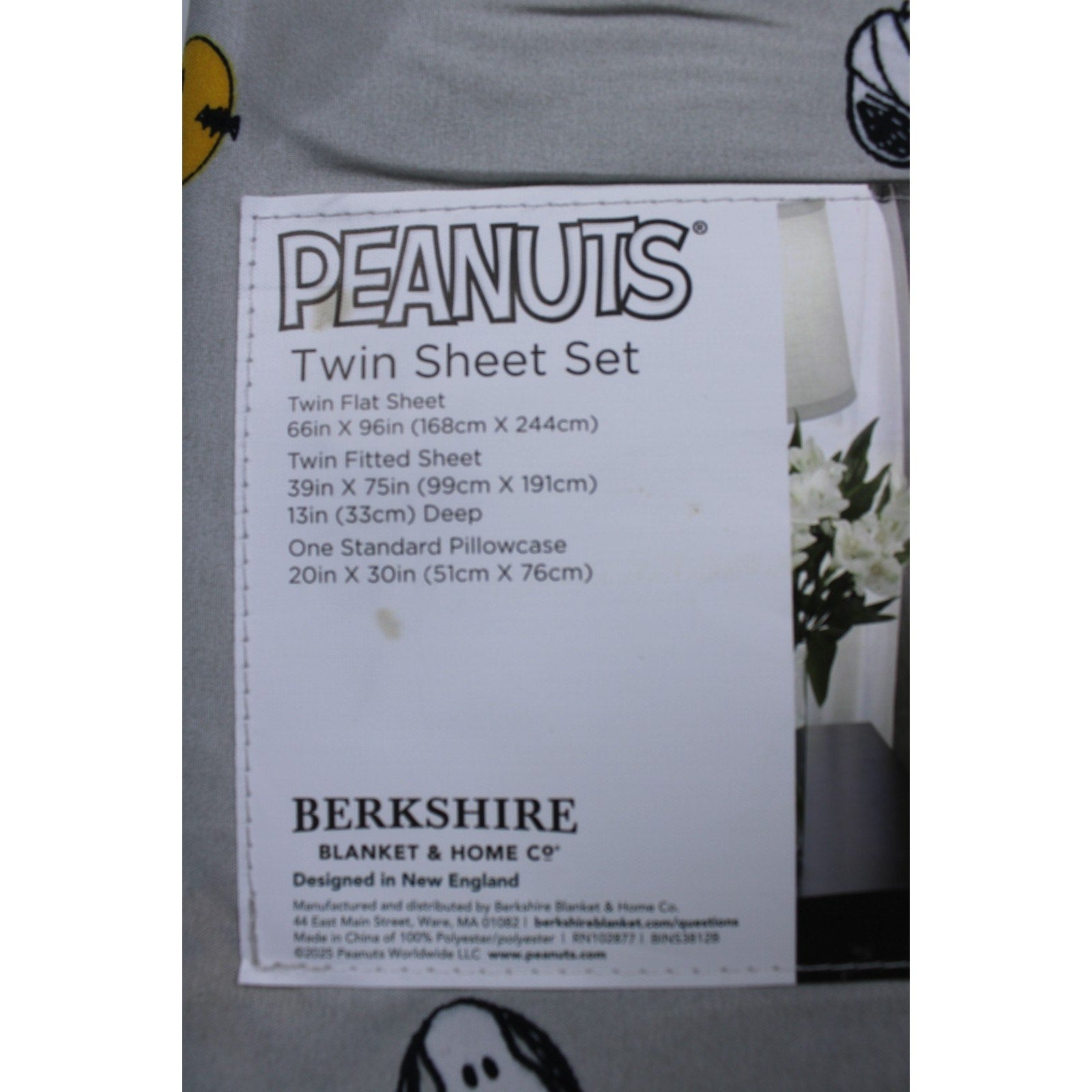 Berkshire Peanuts Halloween Twin Sheet Set 3pc. Snoopy Woodstock Ghosts Pumpkins